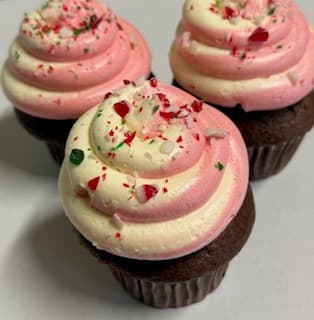 Candy Cane Chocolate Cupcakes